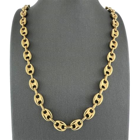 gucci 14k gold chain mens|gucci 18k gold barrel necklace.